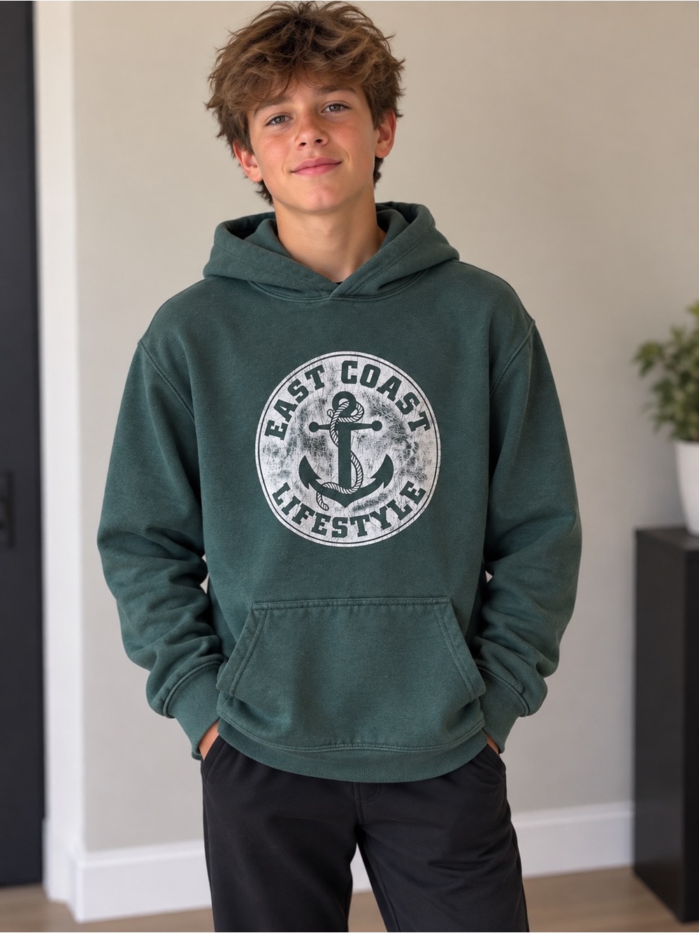 Youth xl Green 'East Coast Lifestyle Pullover Hoodie